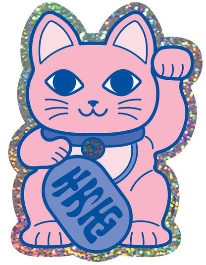 Glitter sticker Lucky cat Maneki Neko van Studio Inktvis, foto 3