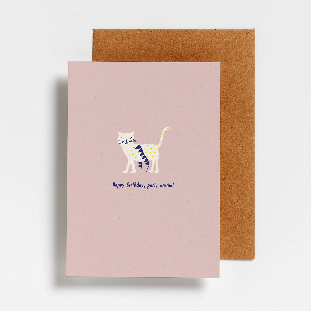 Hello August wenskaart Happy Birthday Party Animal Cat
