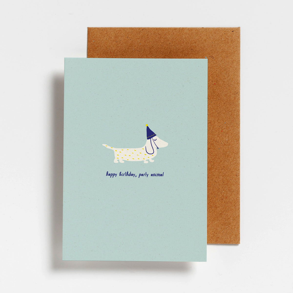 Hello August wenskaart Happy Birthday Party Animal Dog