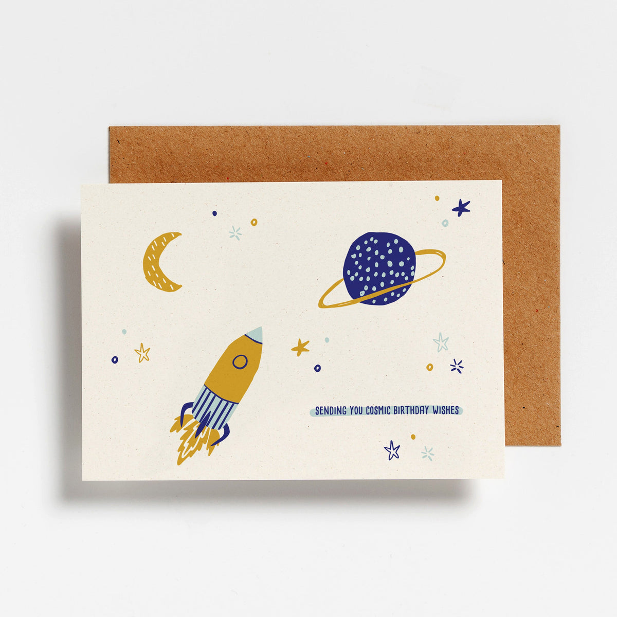 Hello August wenskaart Sending You Cosmic Birthday Wishes