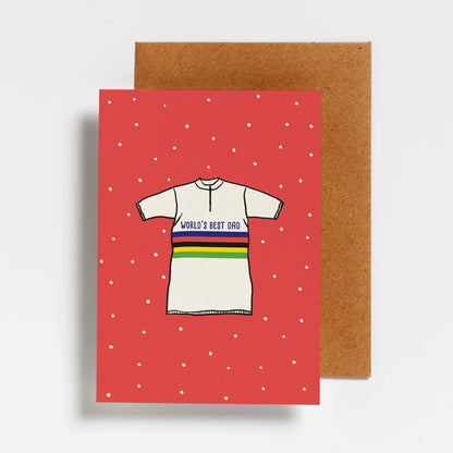 Hello August wenskaart World's Best Dad Cycling