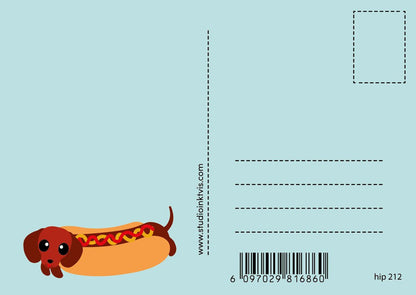 Postkaart Hot dog you are awesome van Studio Inktvis, foto 2