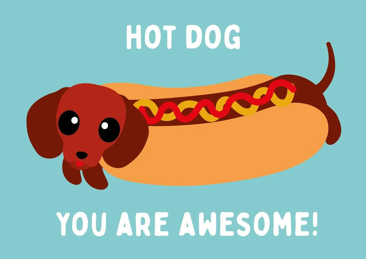 Postkaart Hot dog you are awesome Studio Inktvis