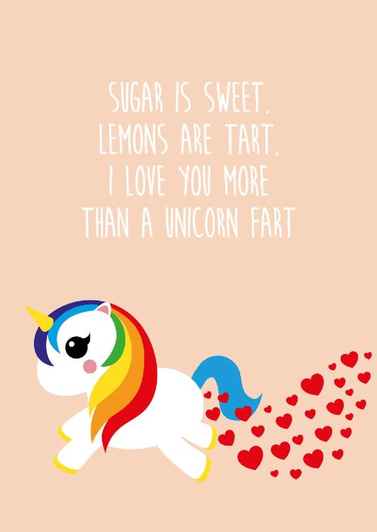 Postkaart Studio Inktvis I love you more than a unicorn fart