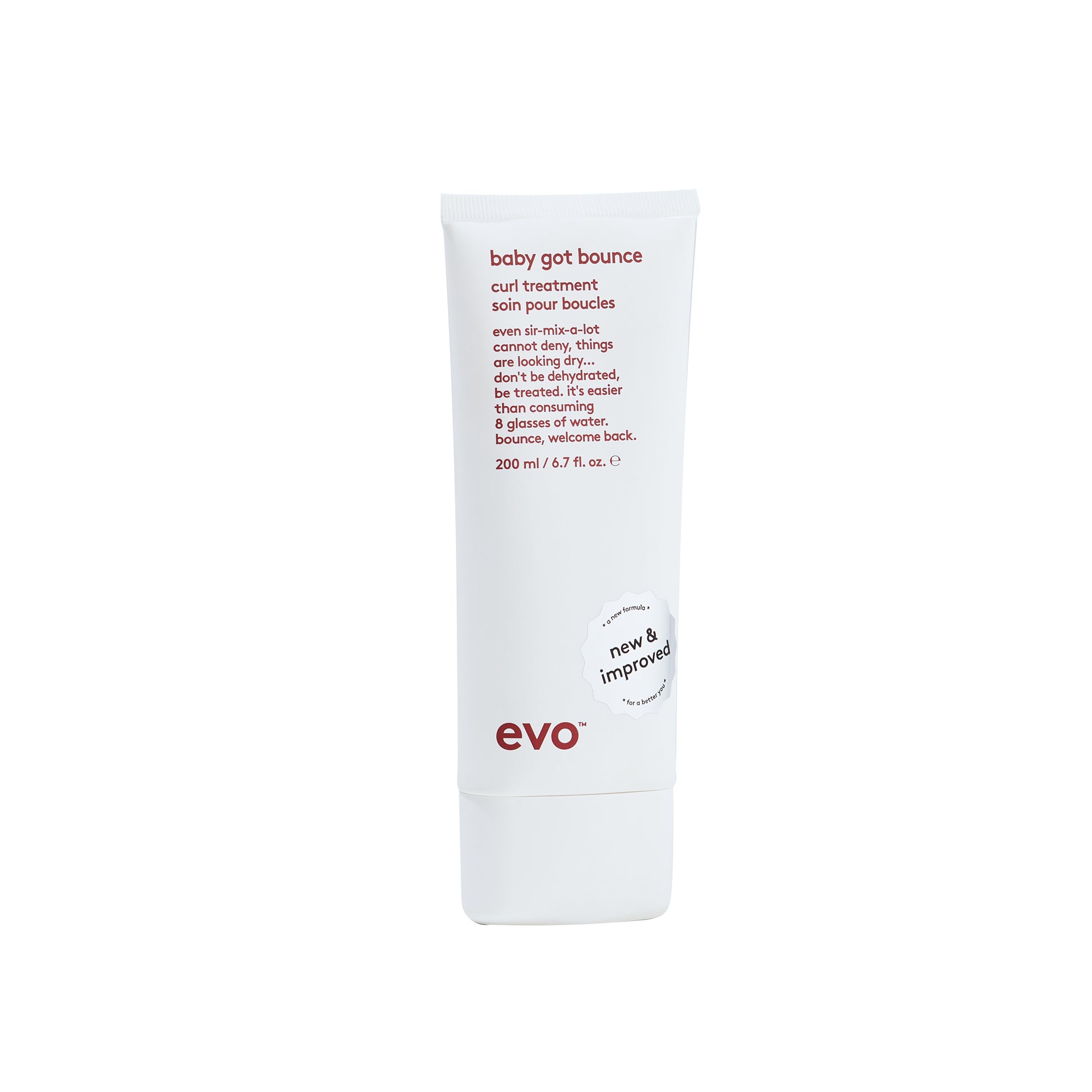 Evo baby got bounce curl treatment is een redder in nood voor droge, futloze of chemisch behandelde krullen die hun natuurlijke "bounce" en elasticiteit zijn verloren.