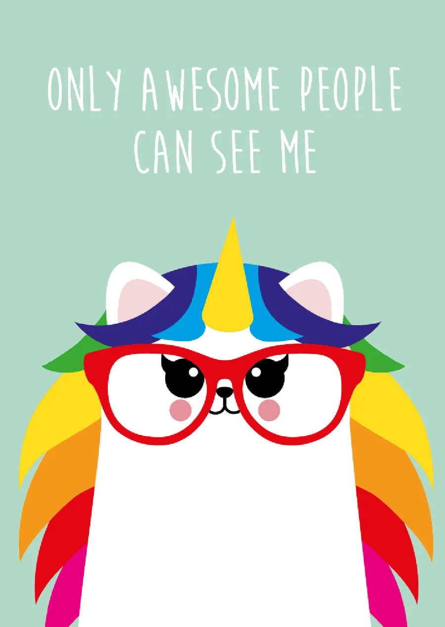 Postkaart Only awesome people can see me Studio Inktvis