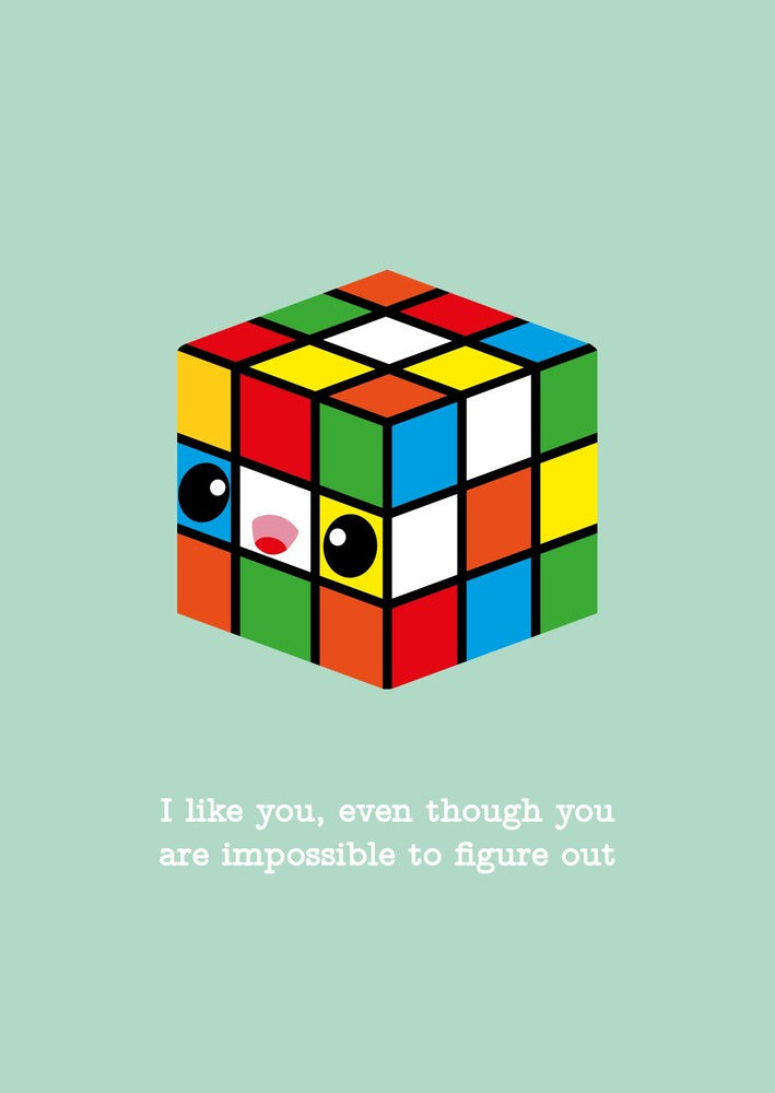 Postkaart Studio Inktvis I like you, even though you are impossible to figure out