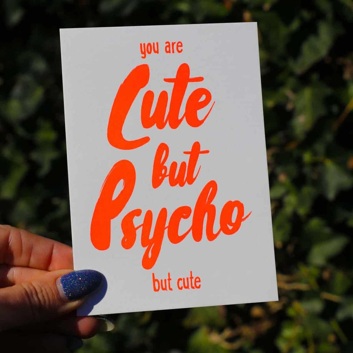 Postkaart Cute but psycho but cute van Studio Inktvis, foto 2