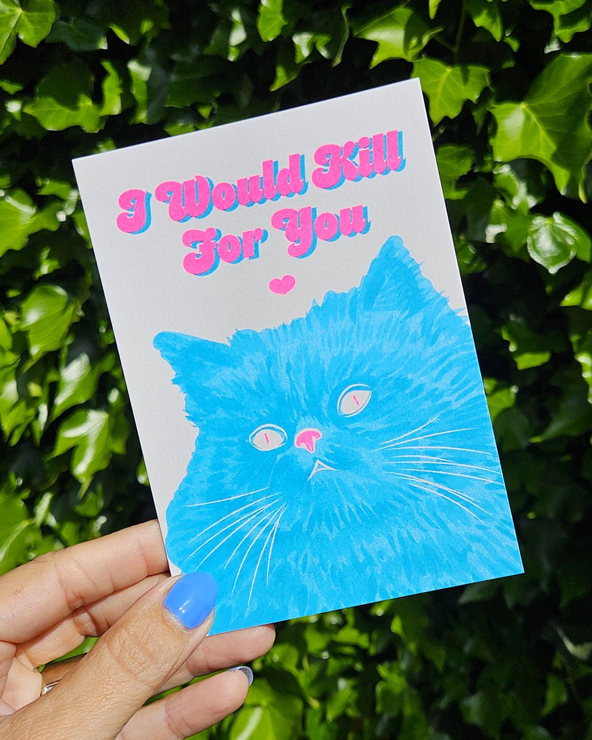 Postkaart I would kill for you van Studio Inktvis, foto 2