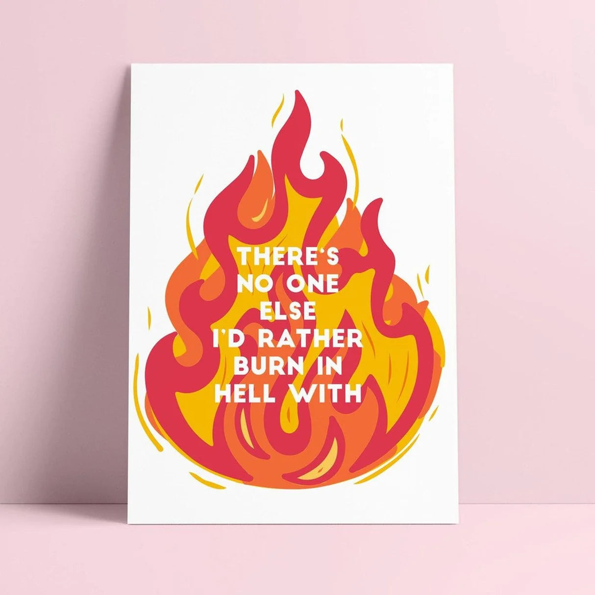 Postkaart There's no one I rather burn in hell with Studio Inktvis