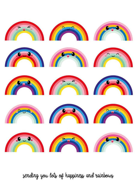 Postkaart Studio Inktvis Sending rainbows
